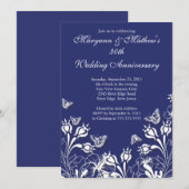 おしゃれな蝶の庭での結婚記念日 招待状 (正面/裏面)