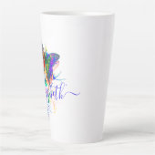 おしゃれな蝶の飛び散り カフェラテマグ (正面)