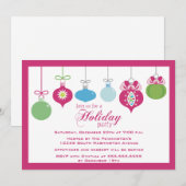 おしゃれな装飾付きホリデーパーティー招待状 招待状 (正面/裏面)