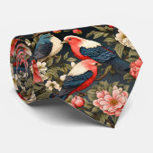 おしゃれな装飾 ヴィンテージ 鳥と花のパターン ネクタイ (ロール)
