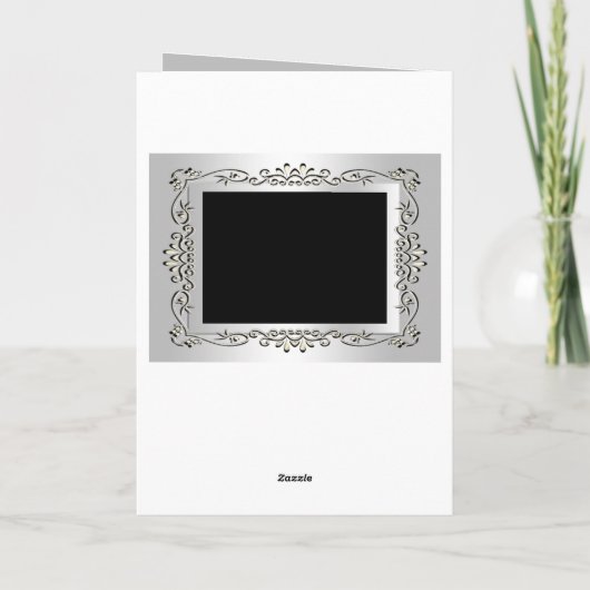 おしゃれな装飾 銀 60周年結婚記念日 カード (裏面)