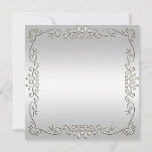 おしゃれな装飾　銀　60周年結婚記念日 招待状 (裏面)