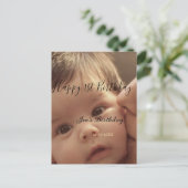 おしゃれな誕生日カード 名前 フォト 日付 ポストカード (スタンド正面)