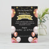 おしゃれな誕生日パーティーのカード 招待状 (スタンド正面)