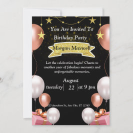 おしゃれな誕生日パーティーのカード 招待状