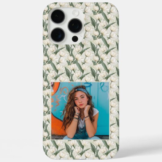 おしゃれな誕生日パーティーのチューリップ写真 Case-Mate iPhoneケース (裏面)