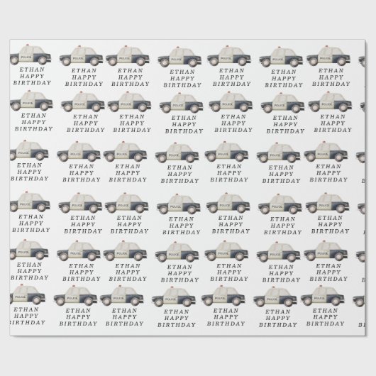 おしゃれな警察官の子供の誕生日 ラッピングペーパー (フラット)