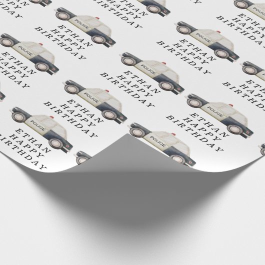 おしゃれな警察官の子供の誕生日 ラッピングペーパー (角)