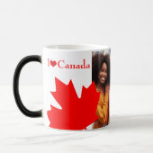 おしゃれな赤いイロハカエデの葉 愛するカナダ フォト モーフィングマグカップ (左)