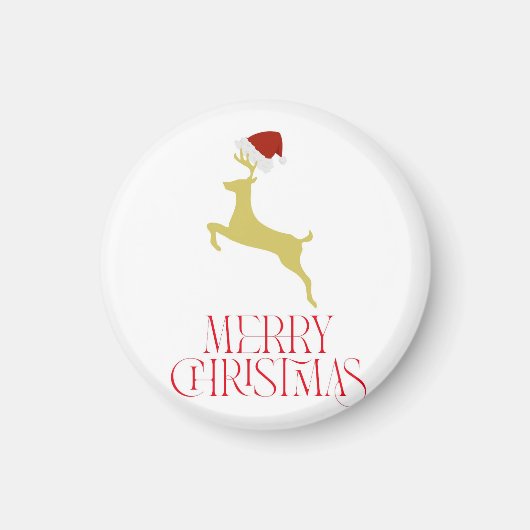 おしゃれな赤いクリスマスプリント マグネット (正面)
