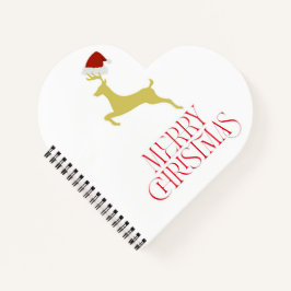 おしゃれな赤いクリスマス柄 ノートブック