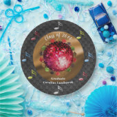 おしゃれな赤いディスコボール卒業パーティー ペーパープレート (パーティー)