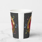 おしゃれな赤いディスコボール卒業パーティー 紙コップ (右)