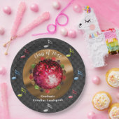 おしゃれな赤いディスコボール 卒業パーティー ペーパープレート (パーティー)