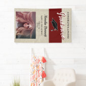 おしゃれな赤い卒業おめでとうパーティー写真 横断幕 (インサイチュ)