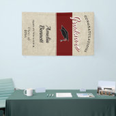 おしゃれな赤い卒業おめでとうパーティー横幕 横断幕 (トレードショー)