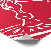 おしゃれな赤い彼女は最高のチェリー ブライズシャワー ポスター (角)