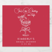 おしゃれな赤い彼女は最高のチェリー ブライズ シャワーラベル スパークリングワインラベル (シングルラベル)