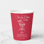 おしゃれな赤い彼女は最高のチェリー ブライズ シャワー 紙コップ (裏面)