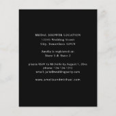 おしゃれな赤い花のブラック ブライダルシャワー チラシ (裏面)