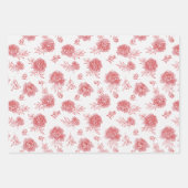 おしゃれな赤い花  ラッピングペーパーシート (正面3)