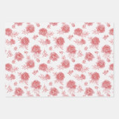 おしゃれな赤い花  ラッピングペーパーシート (正面)