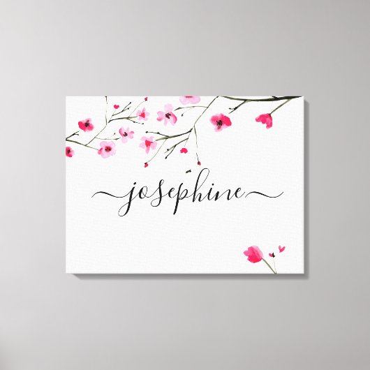 おしゃれな赤ちゃんの寝室の名前　さくらアート キャンバスプリント (正面)