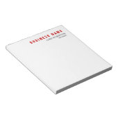 おしゃれな赤と白のモダン ミニマル ユニーク ノートパッド (アングル)