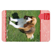 おしゃれな赤のタブ＆フレッシュ メリークリスマス マグネット (横)