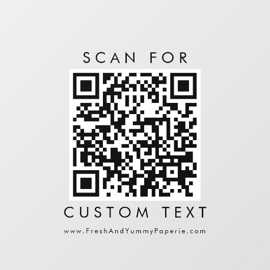 おしゃれな透明ビジネス用カスタムQRコード ウィンドウサイン (シート)