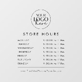 おしゃれな透明店舗ロゴ営業時間 ウィンドウサイン (シート)