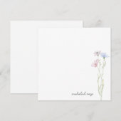 おしゃれな野の花の草原のカリグラフィー オーダーメイド ノートカード (正面/裏面)