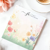 おしゃれな野の花の草原の水彩ペーパー ノート(名入れ可能) ノートパッド