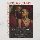 おしゃれな野生の花のチューリップの花 秋の結婚式 セーブザデート (正面/裏面)