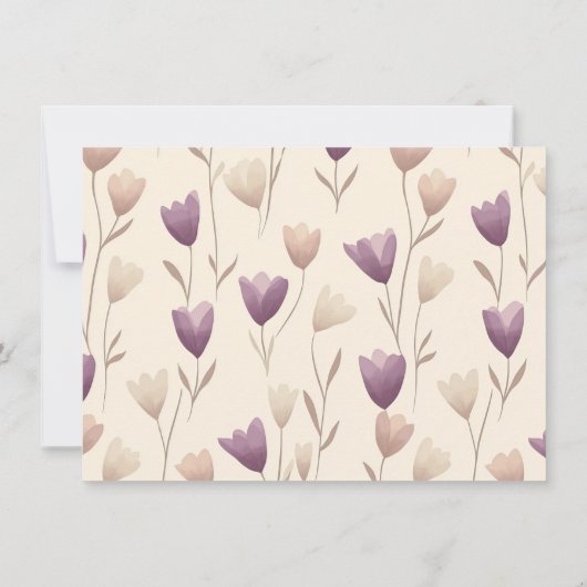 おしゃれな野生の花 紫色の植物学的な結婚式 セーブザデート (裏面)