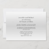 おしゃれな錫の10周年結婚記念日招待状 招待状 (裏面)
