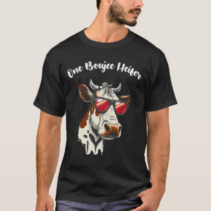おしゃれな雌牛の面白い牛のビンテージのレトロなデザイン Tシャツ