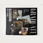 おしゃれな雑誌の表紙をイメージしたコラージュ卒業証書 タペストリー (正面(横))