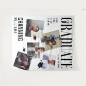 おしゃれな雑誌の表紙コラージュ風の卒業記念品 タペストリー (正面(横))