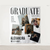 おしゃれな雑誌の表紙風 コラージュ 卒業記念 タペストリー (正面)