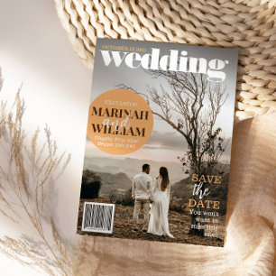 おしゃれな雑誌の表紙風 Save The Date フォト 招待状