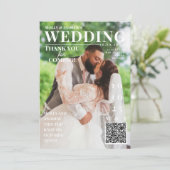 おしゃれな雑誌の表紙　ダークフォト　ウェディング　ありがとう 招待状 (スタンド正面)