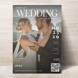 おしゃれな雑誌の表紙 ダークフォト ユニークな結婚式 セーブザデート