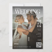 おしゃれな雑誌の表紙 ダークフォト ユニークな結婚式 セーブザデート (正面)