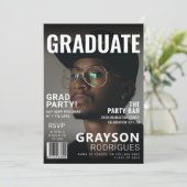 おしゃれな雑誌の表紙 | 卒業パーティー 招待状 (スタンド正面)