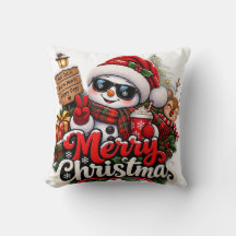 おしゃれな雪だるまのクリスマスピロー - あったかギフト