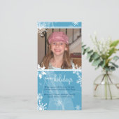 おしゃれな雪のホリデー フォトカード シーズンカード (スタンド正面)