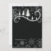 おしゃれな雪の結晶とクリスマスツリーのホリデーパーティー 招待状 (裏面)