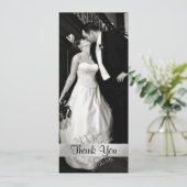 おしゃれな雪の結晶の写真 ウェディング サンクス カード (スタンド正面)