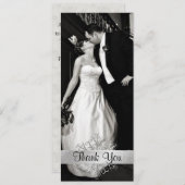 おしゃれな雪の結晶の写真 ウェディング サンクス カード (正面/裏面)